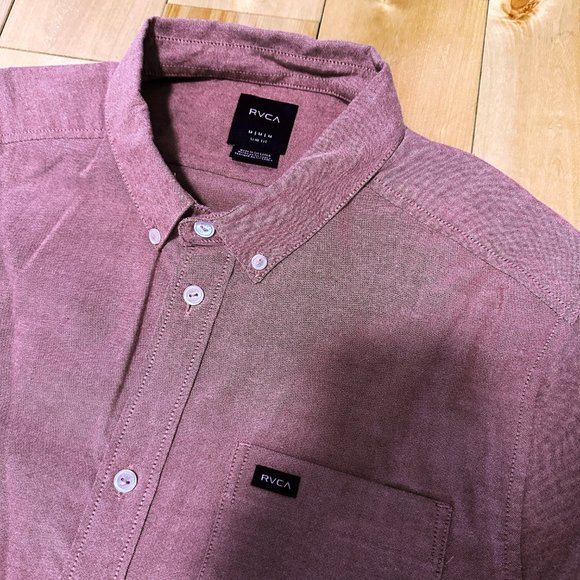 RVCA That'll Do Short Sleeve Shirt - M - Red - Picture 2 of 2